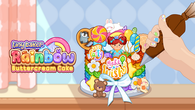 Tiny Baker Rainbow Buttercream Cake